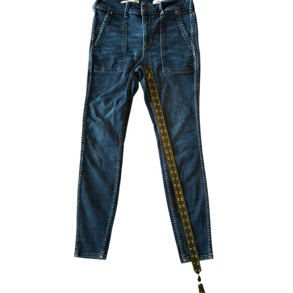 Pilcro And The Letterpress By Anthropologie Zip Fly Skinny Jeans Blue Size 29 - Picture 7 of 7